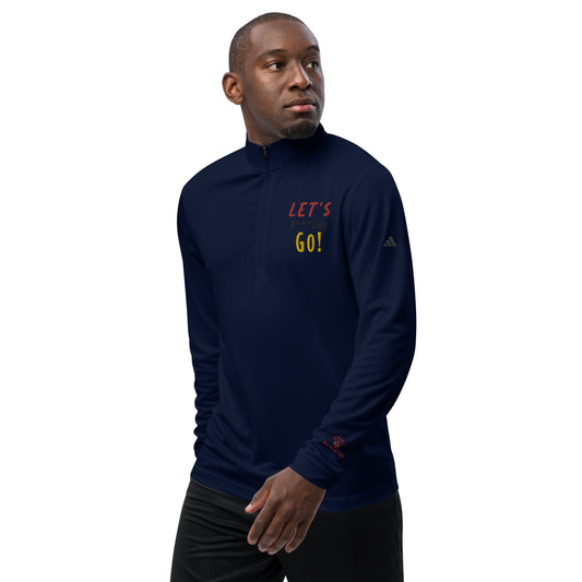 LIMITED TIME ONLY! Deadpool & The Wolverine Quote Let's Go! adidas Quarter Zip Pullover