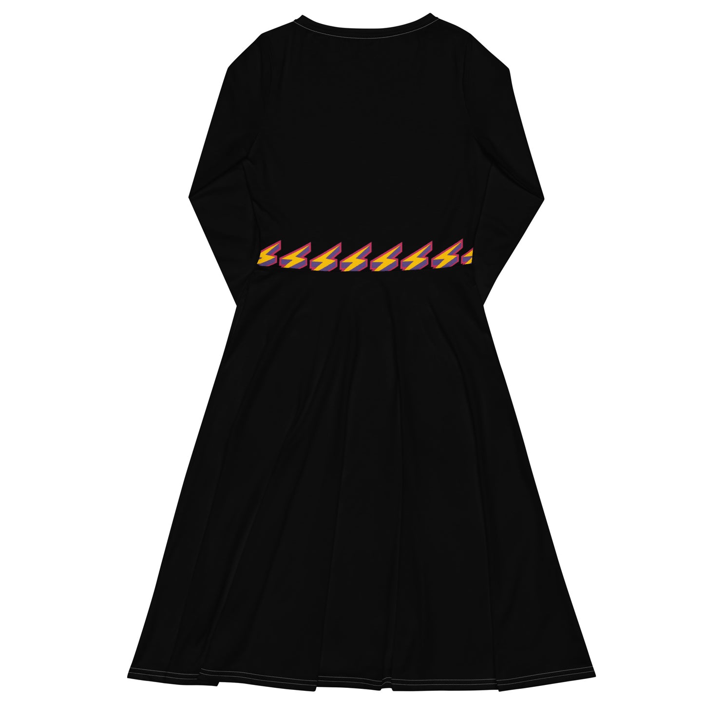 Intergalactic Lightning Bolt Long Sleeve Midi Dress