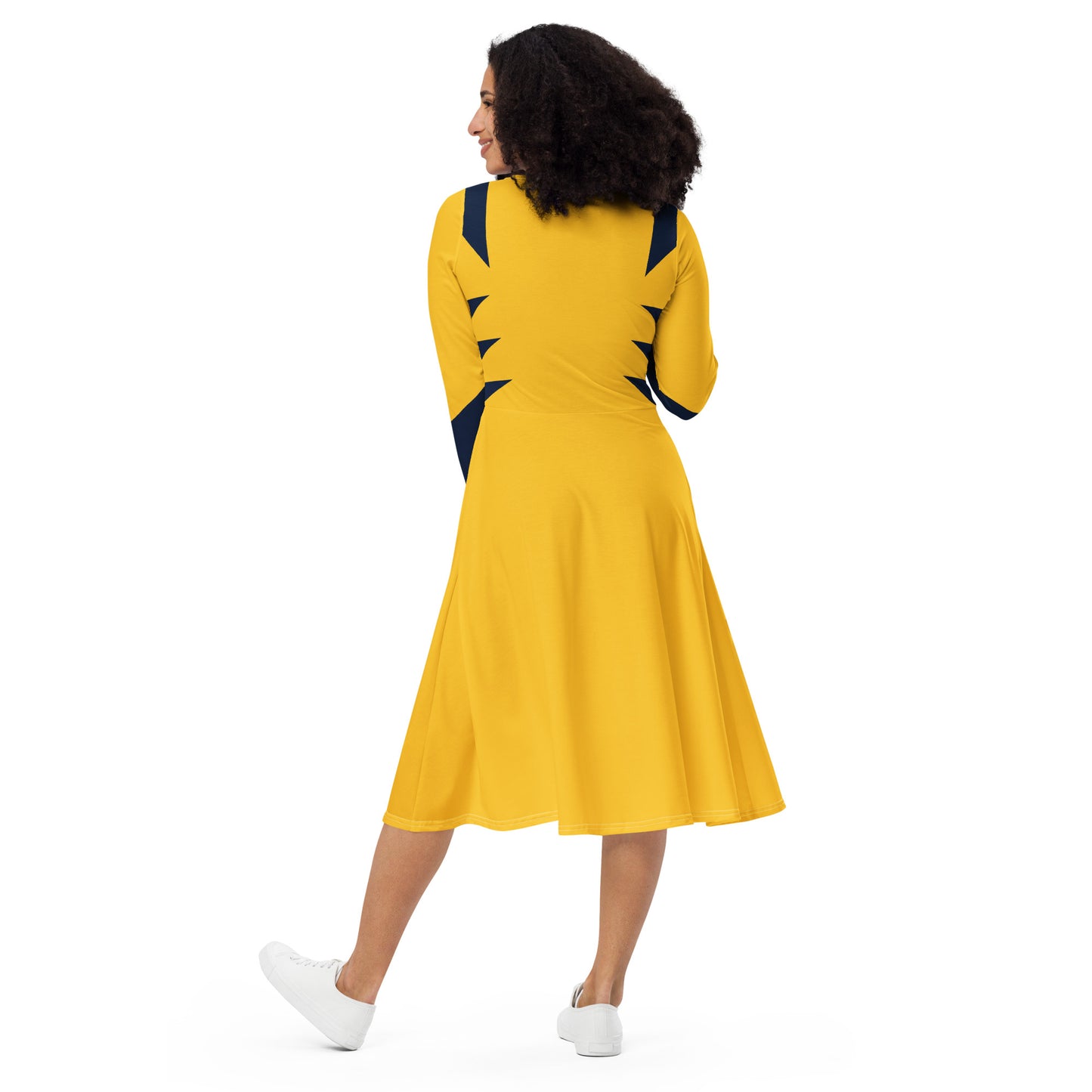 Wolverine Costume (Two) Long Sleeve Midi Dress