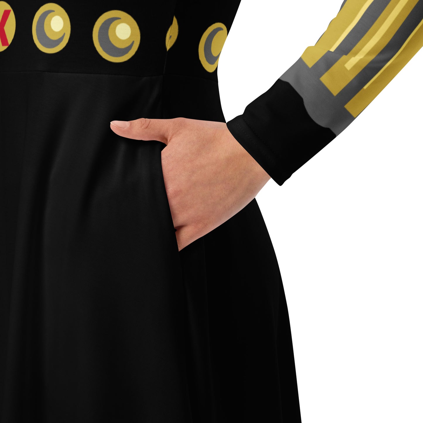 Natasha Romanoff Black Widow Costume Long Sleeve Midi Dress