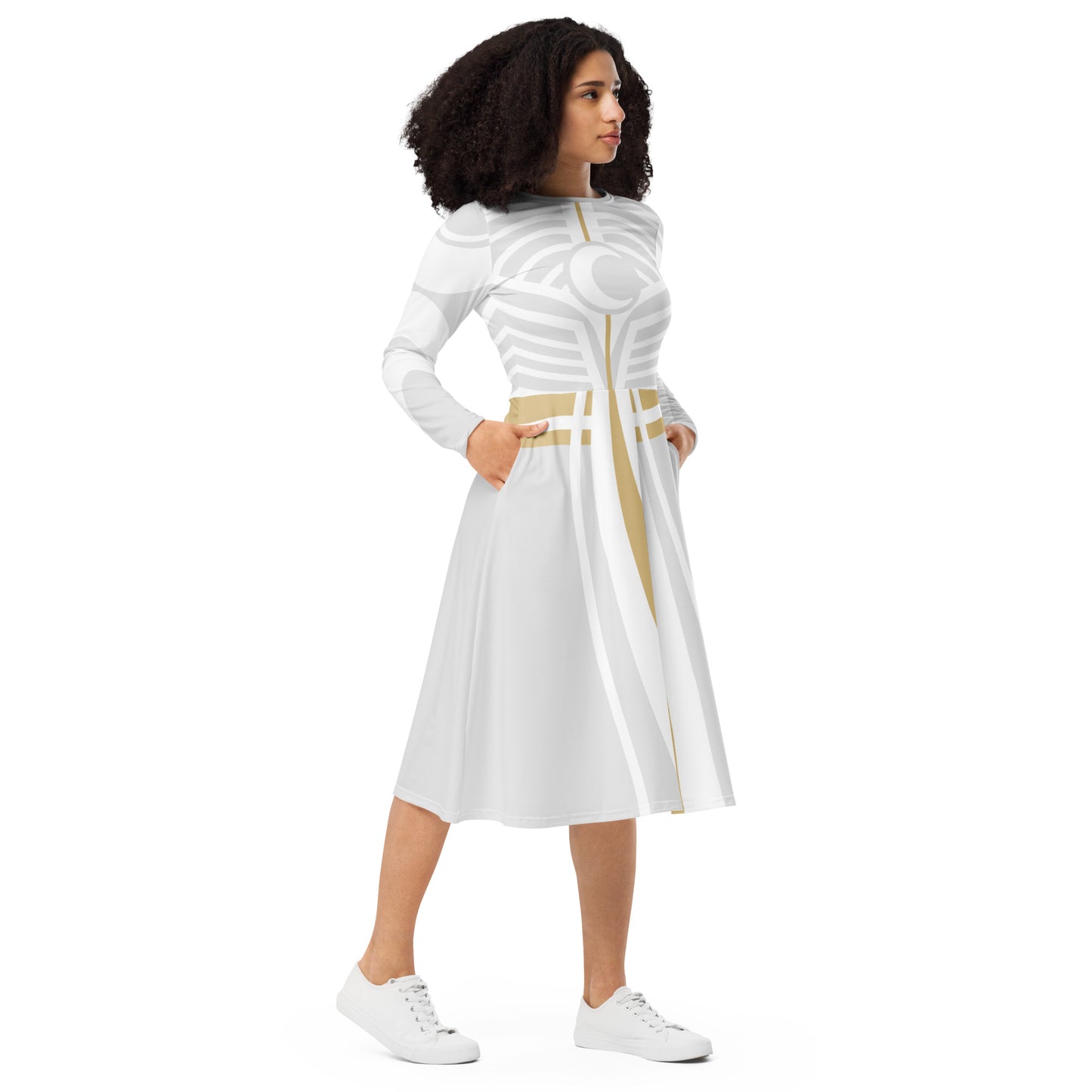 Moon Knight Costume Long Sleeve Midi Dress