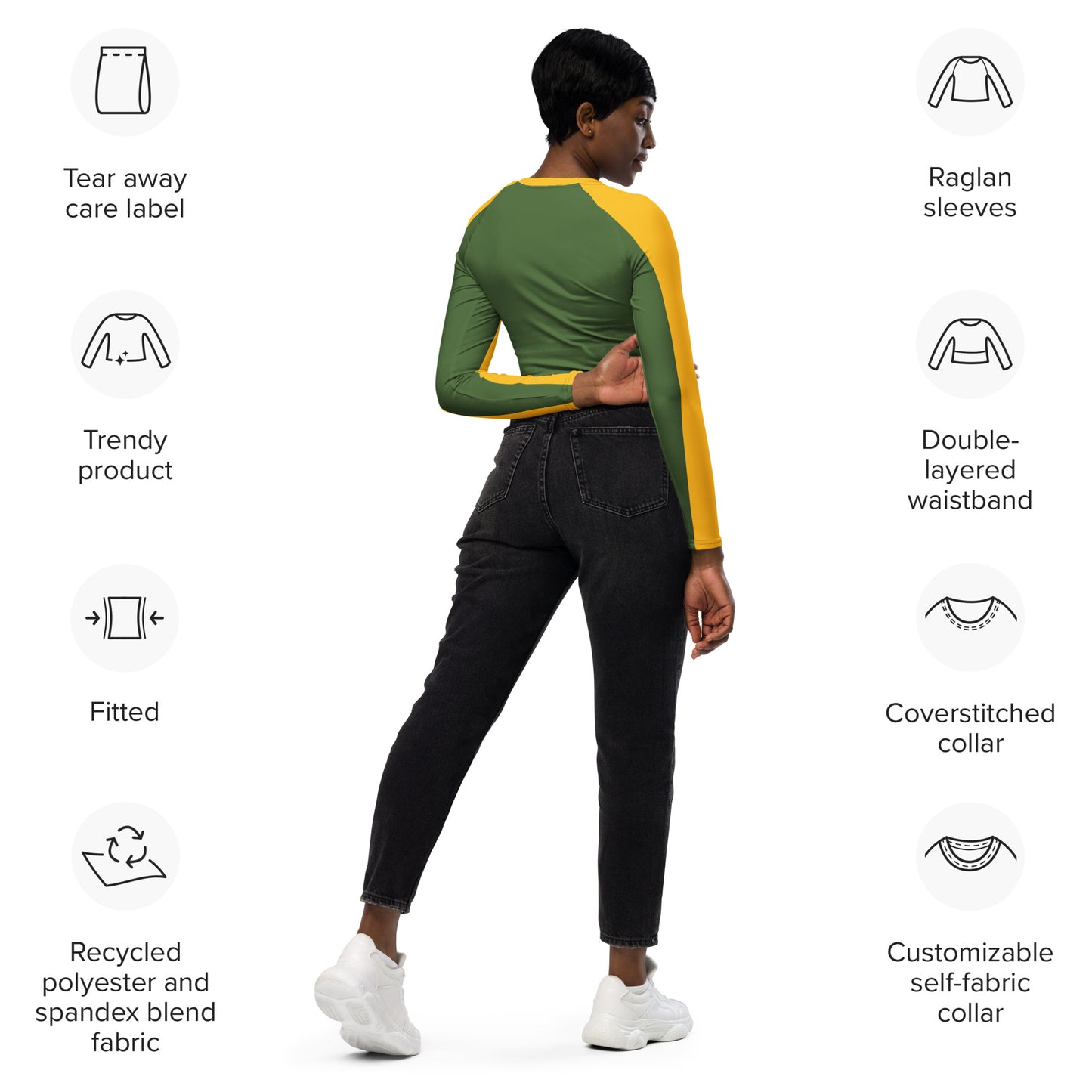Rogue Costume Long-Sleeve Crop Top