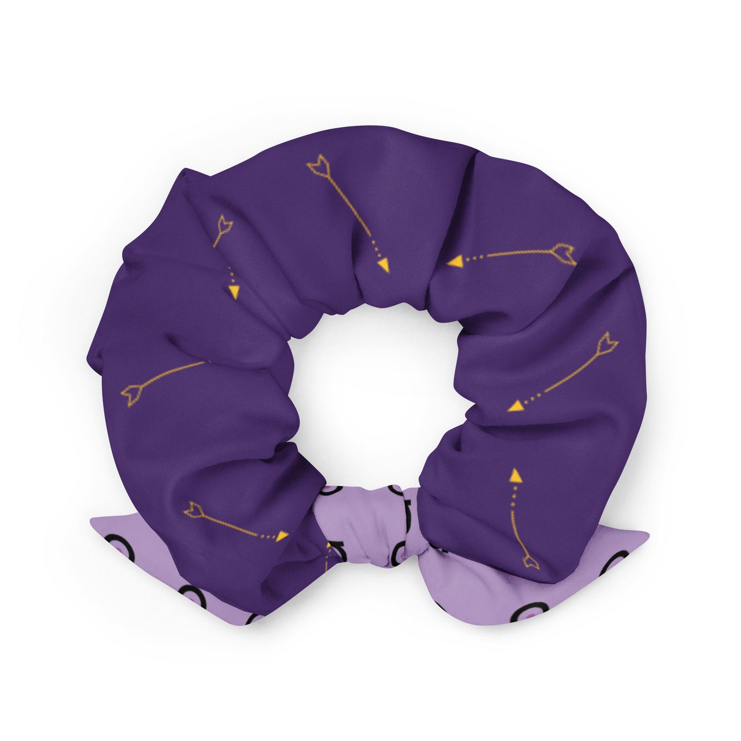 Kate Bishop Arrows and Target Logo (Purple and Lilac) Recycled Scrunchie