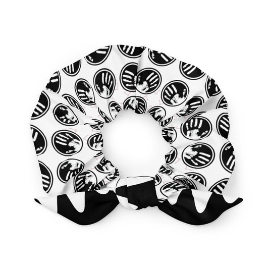 Echo Logo (White with Soundwave Print) Recycled Scrunchie