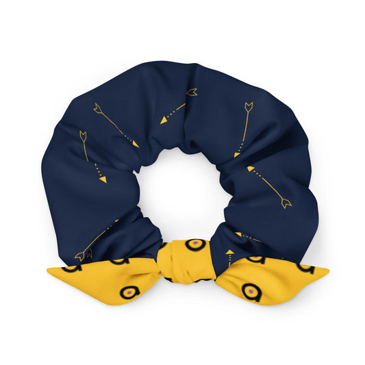 Kate Bishop Arrows and Target Logo (Navy and Yellow) Recycled Scrunchie