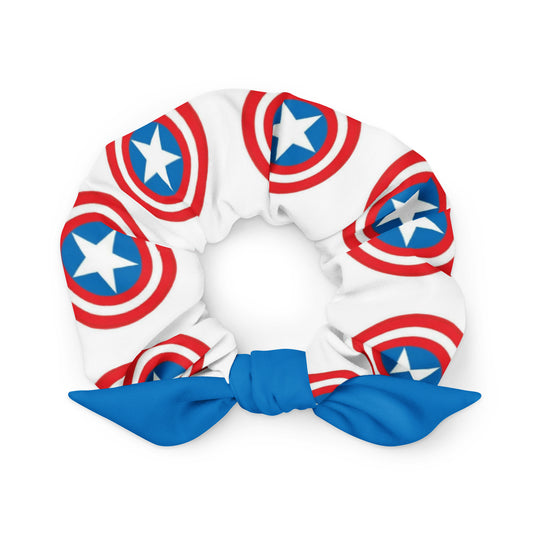 Captain America Shield Recycled Scrunchie