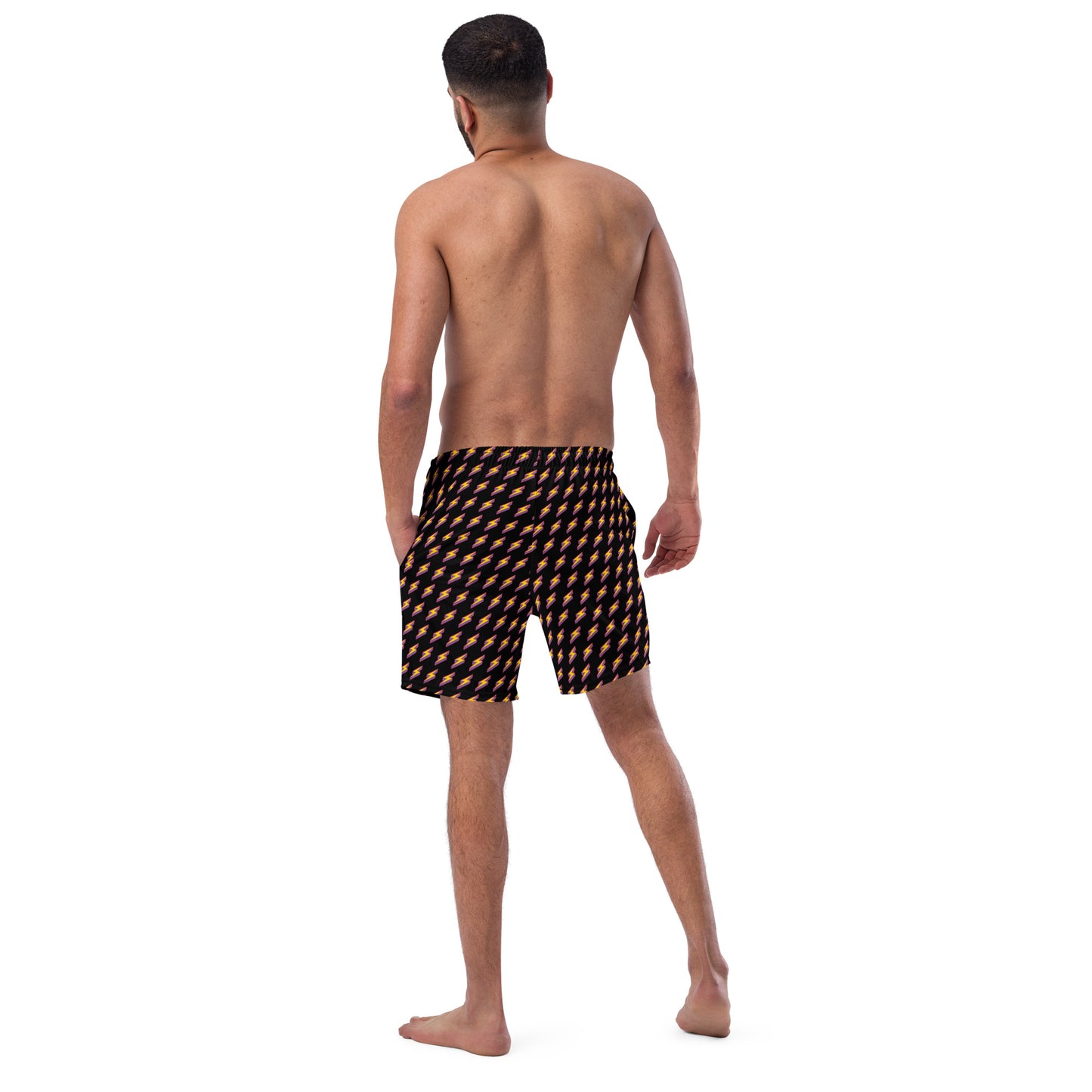 Intergalactic Lightning Bolts (Black) Swim Trunks