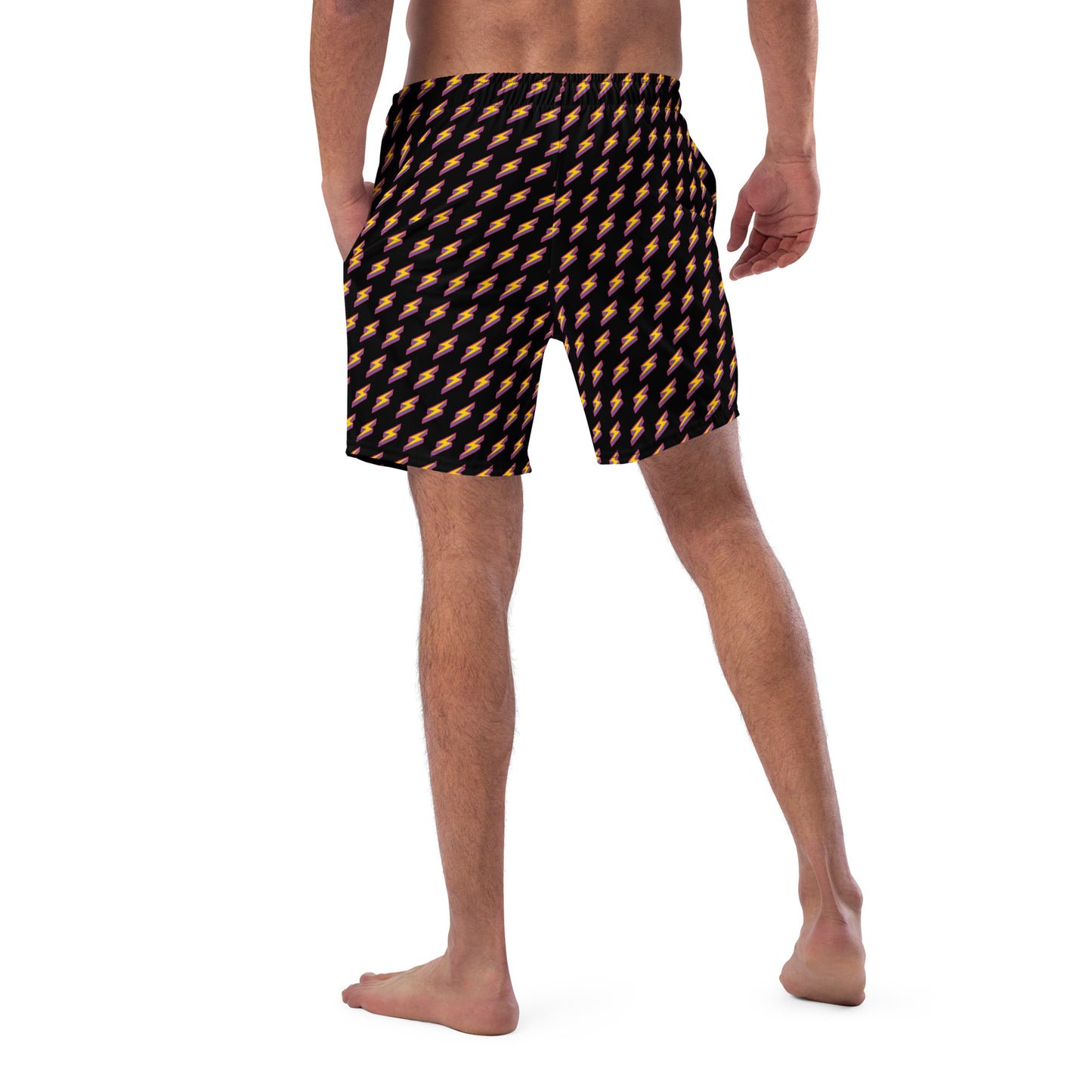 Intergalactic Lightning Bolts (Black) Swim Trunks