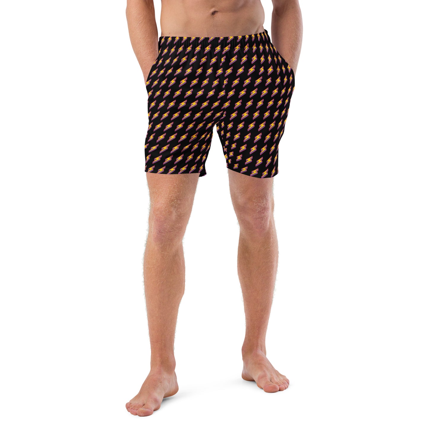 Intergalactic Lightning Bolts (Black) Swim Trunks