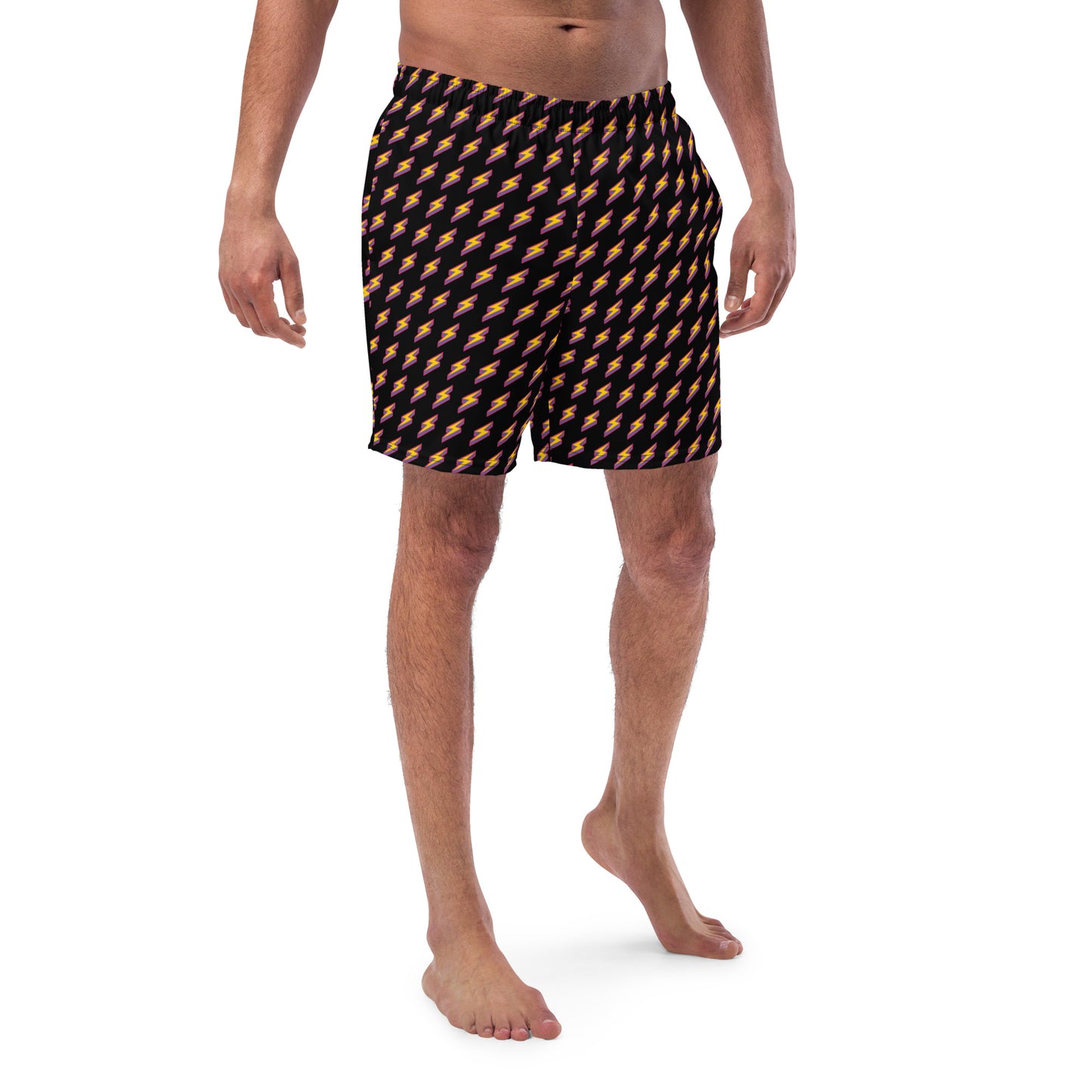 Intergalactic Lightning Bolts (Black) Swim Trunks