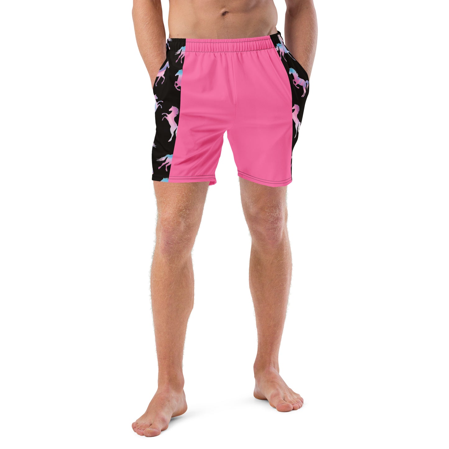 Ken & Barbie's Pink and Blue Horses Swim Trunks