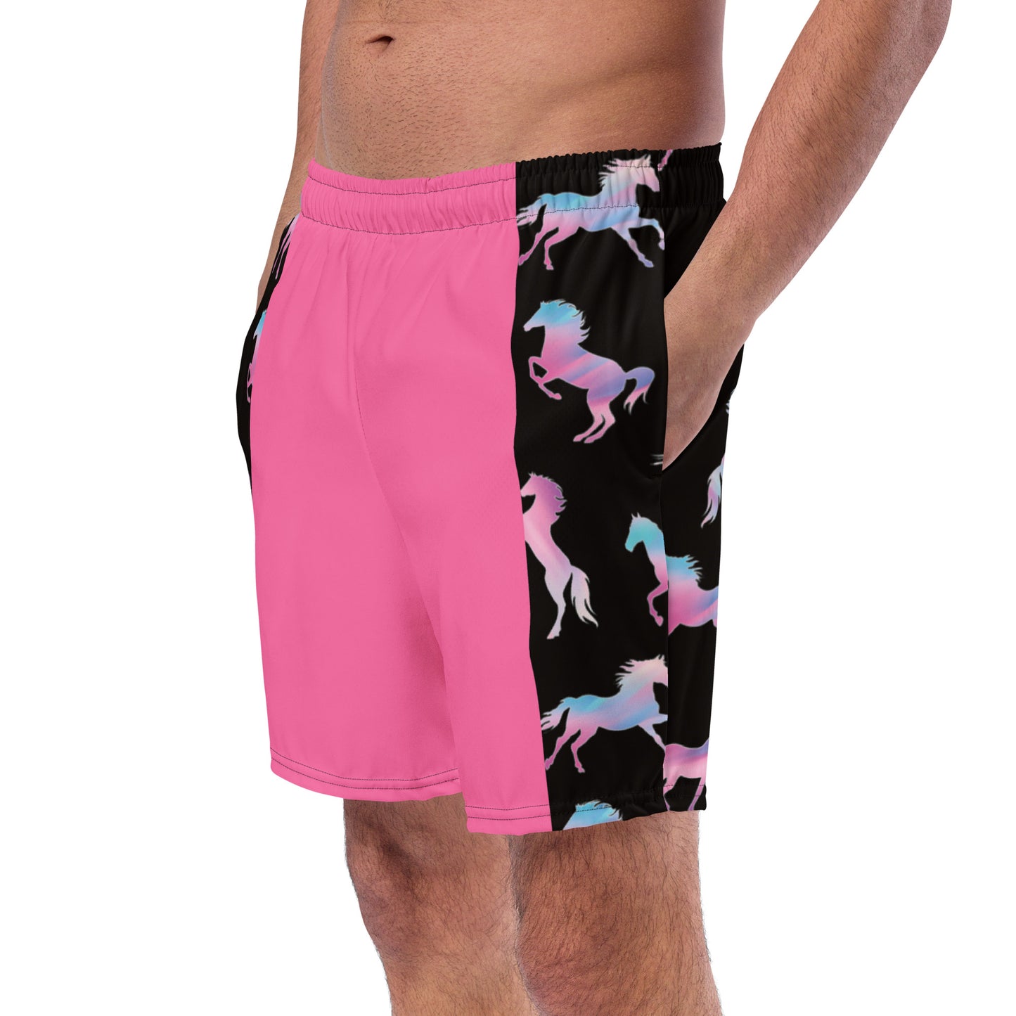 Ken & Barbie's Pink and Blue Horses Swim Trunks