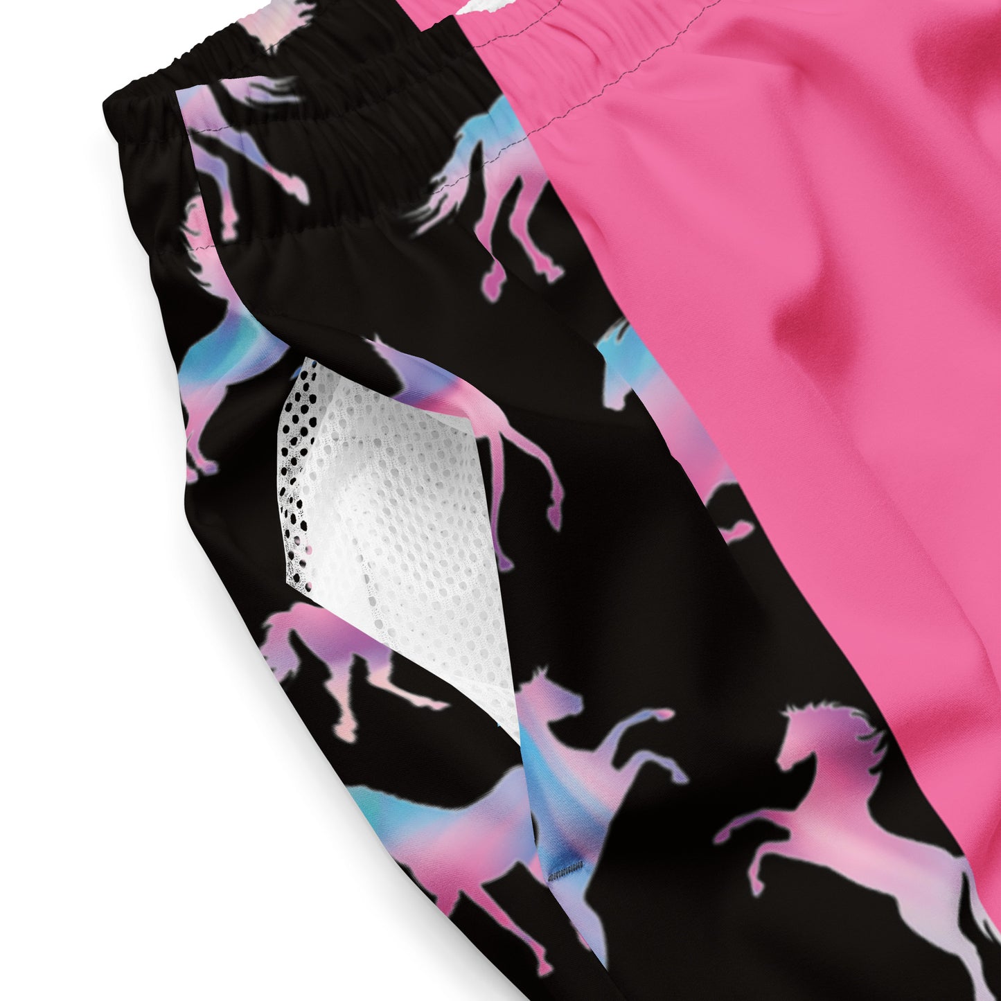 Ken & Barbie's Pink and Blue Horses Swim Trunks
