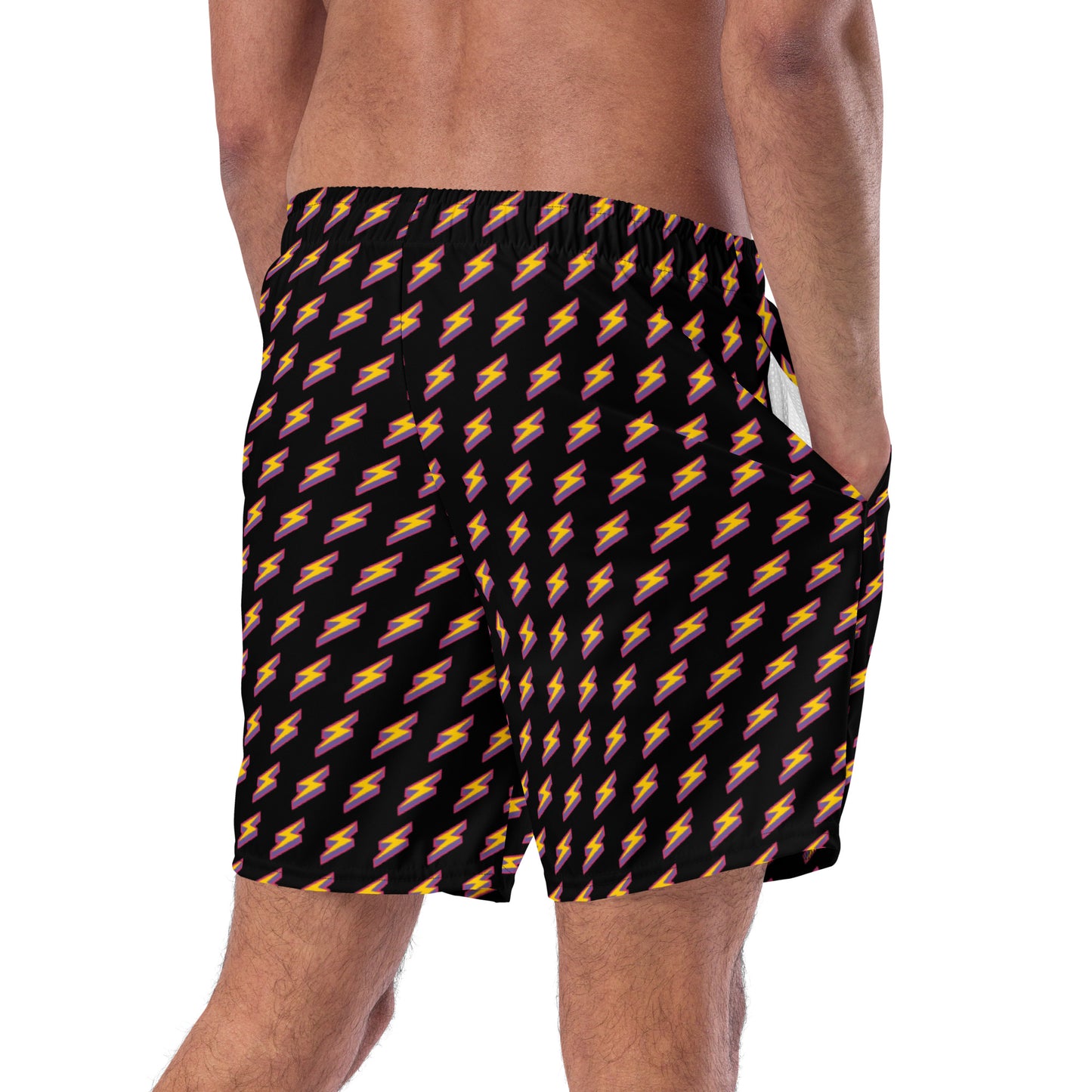Intergalactic Lightning Bolts (Black) Swim Trunks