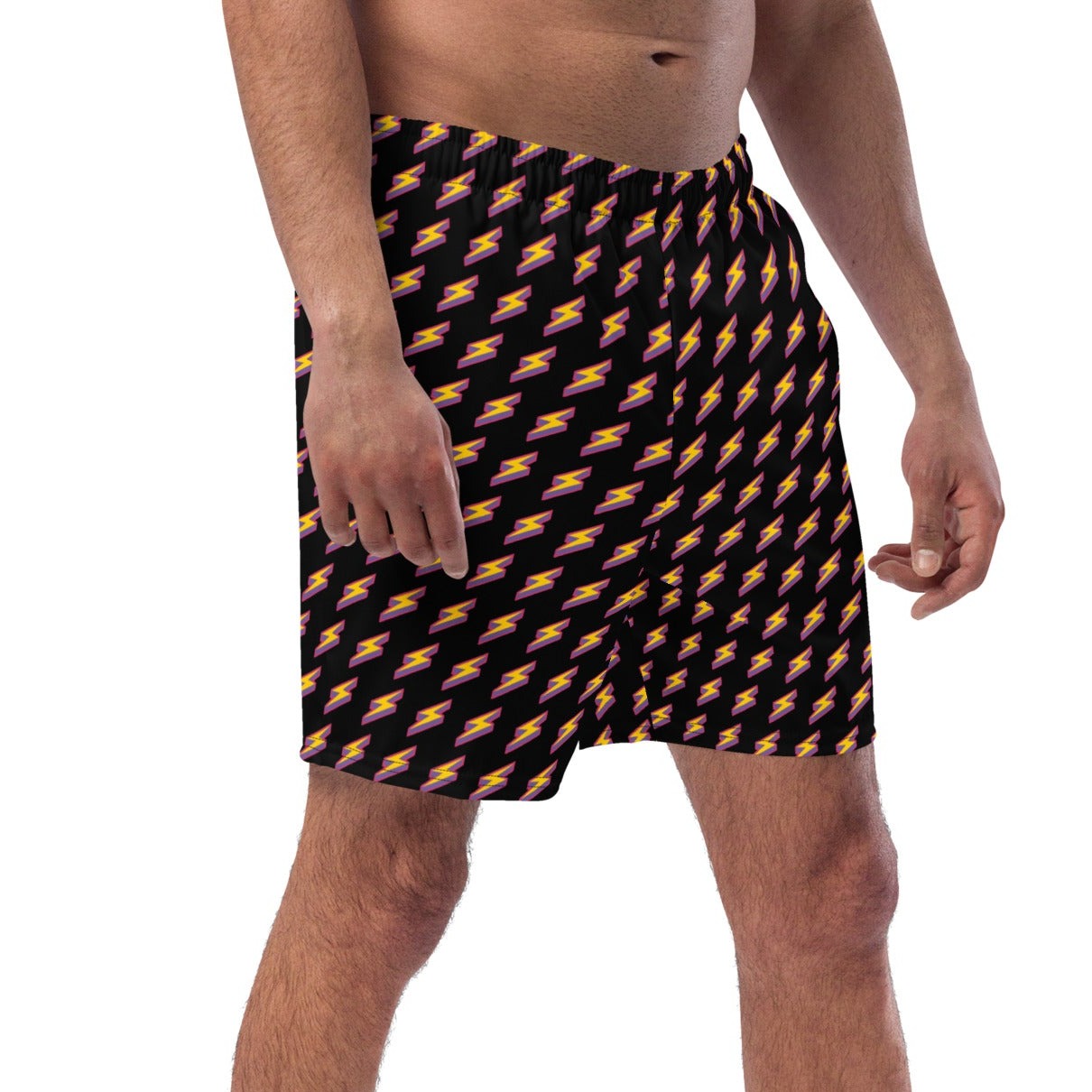 Intergalactic Lightning Bolts (Black) Swim Trunks
