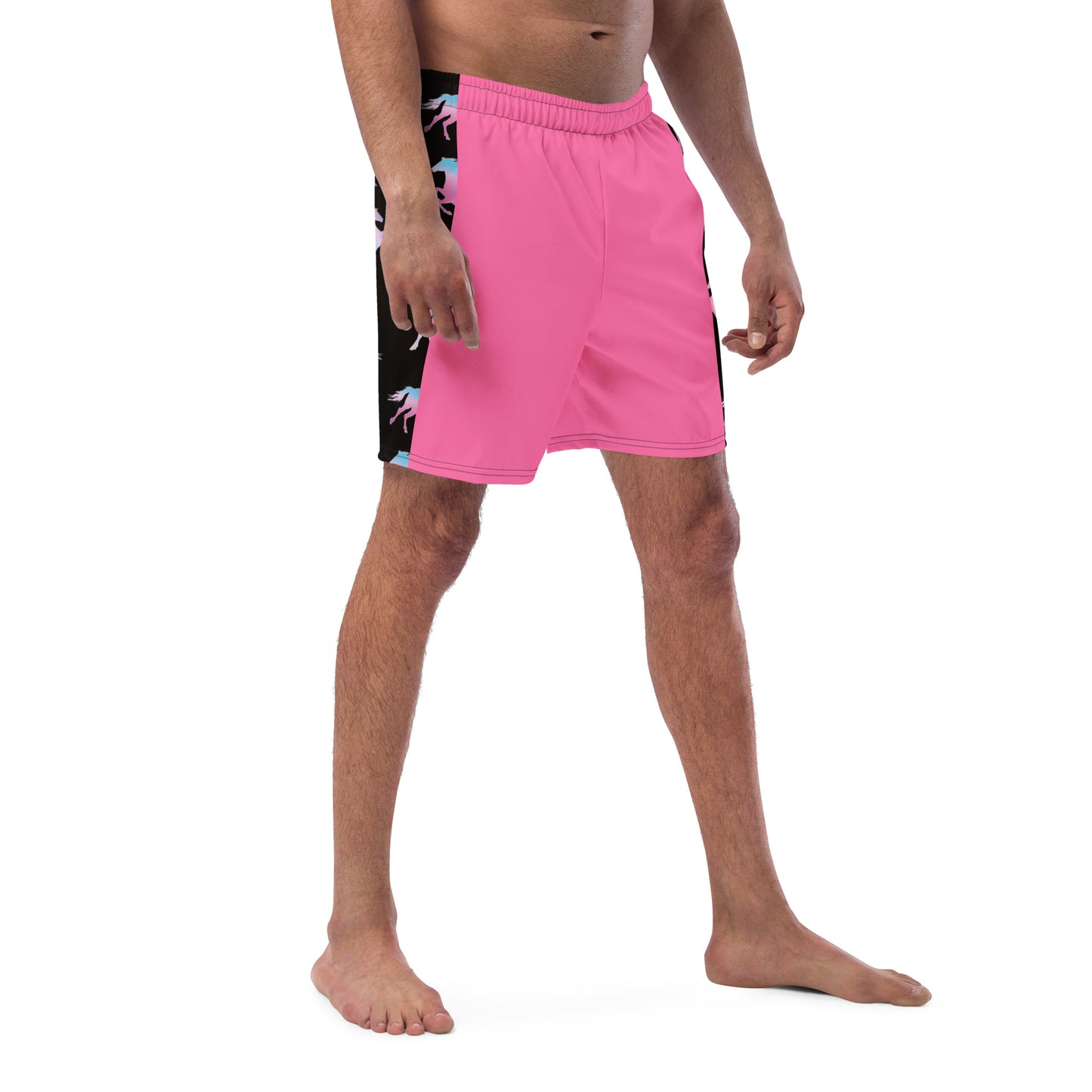 Ken & Barbie's Pink and Blue Horses Swim Trunks