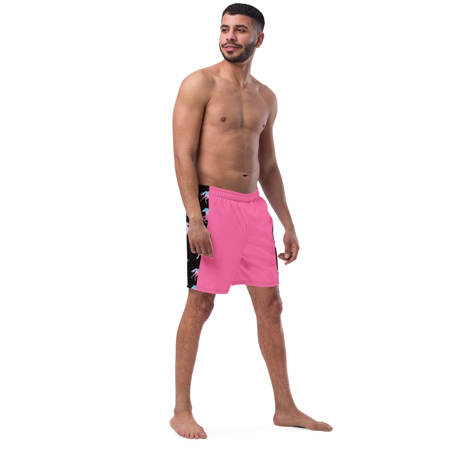 Ken & Barbie's Pink and Blue Horses Swim Trunks