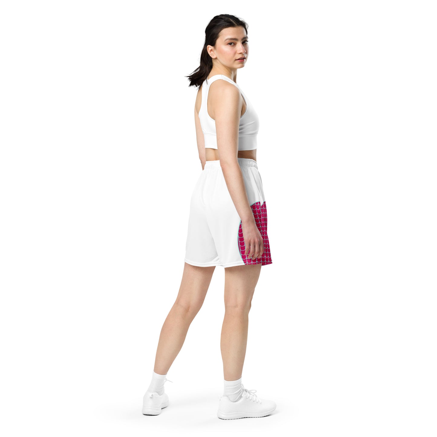 Spider-Gwen (White) Unisex Exercise Shorts