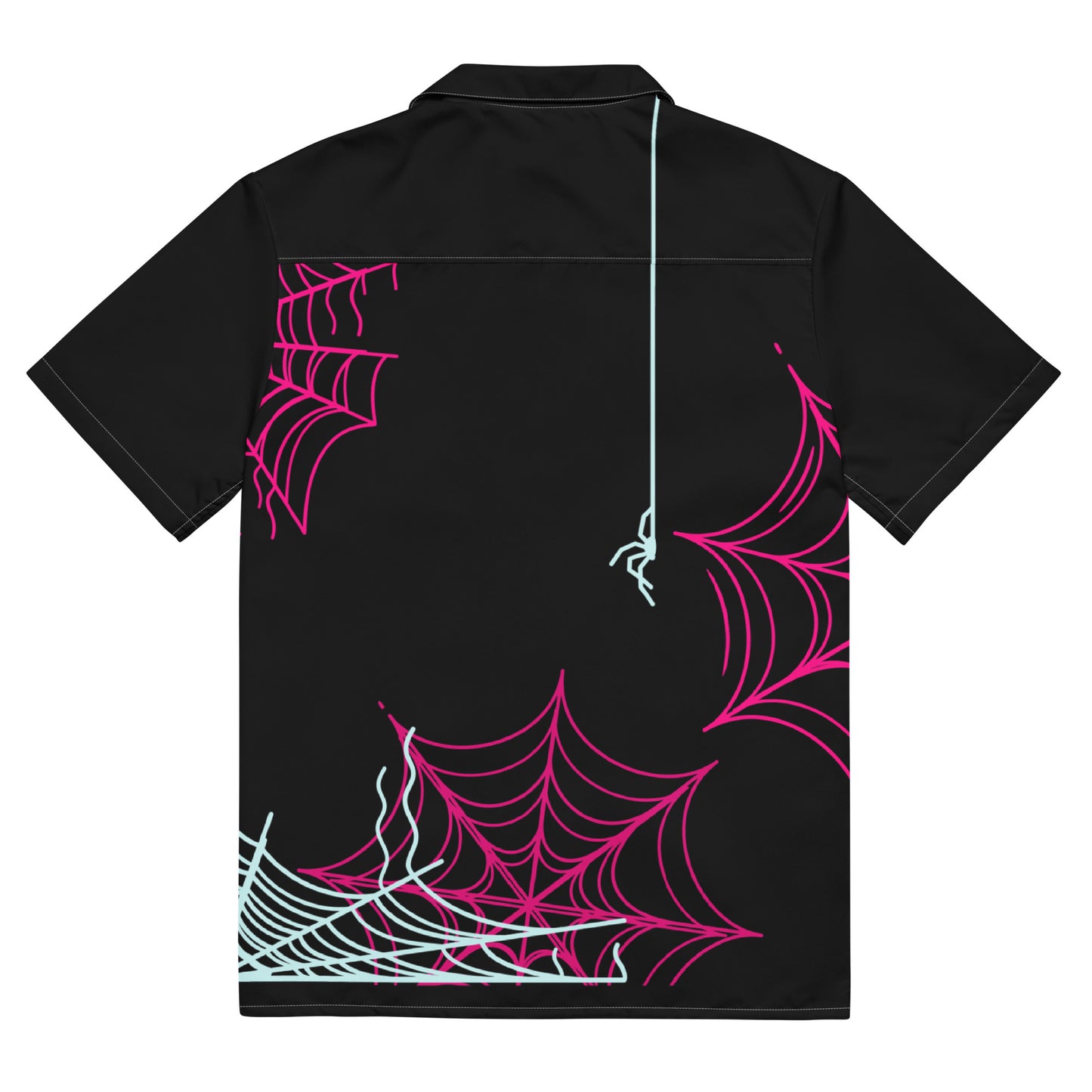 Spider-Gwen Webs (Black) Short Sleeve Button Shirt