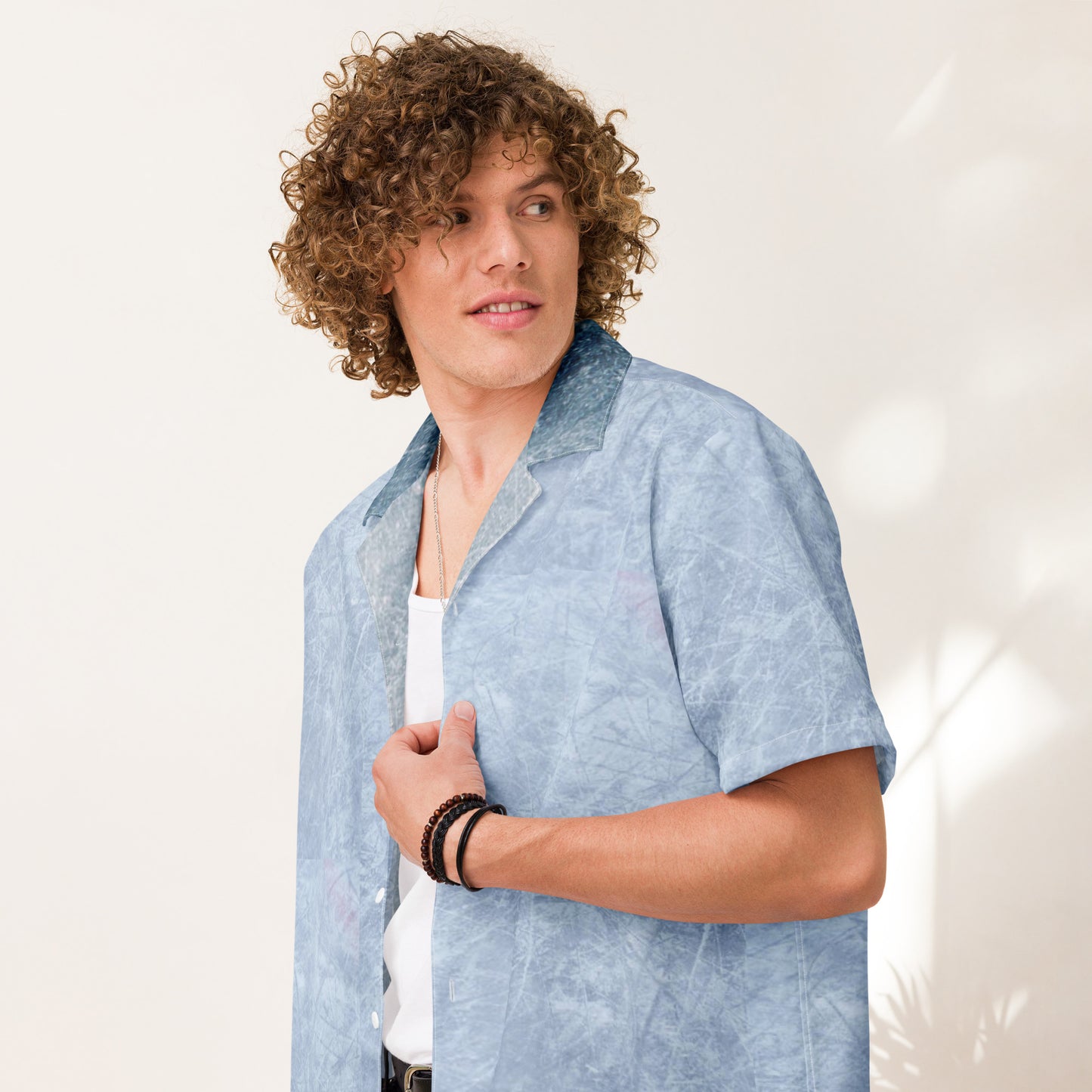 Iceman Costume Short Sleeve Button Shirt