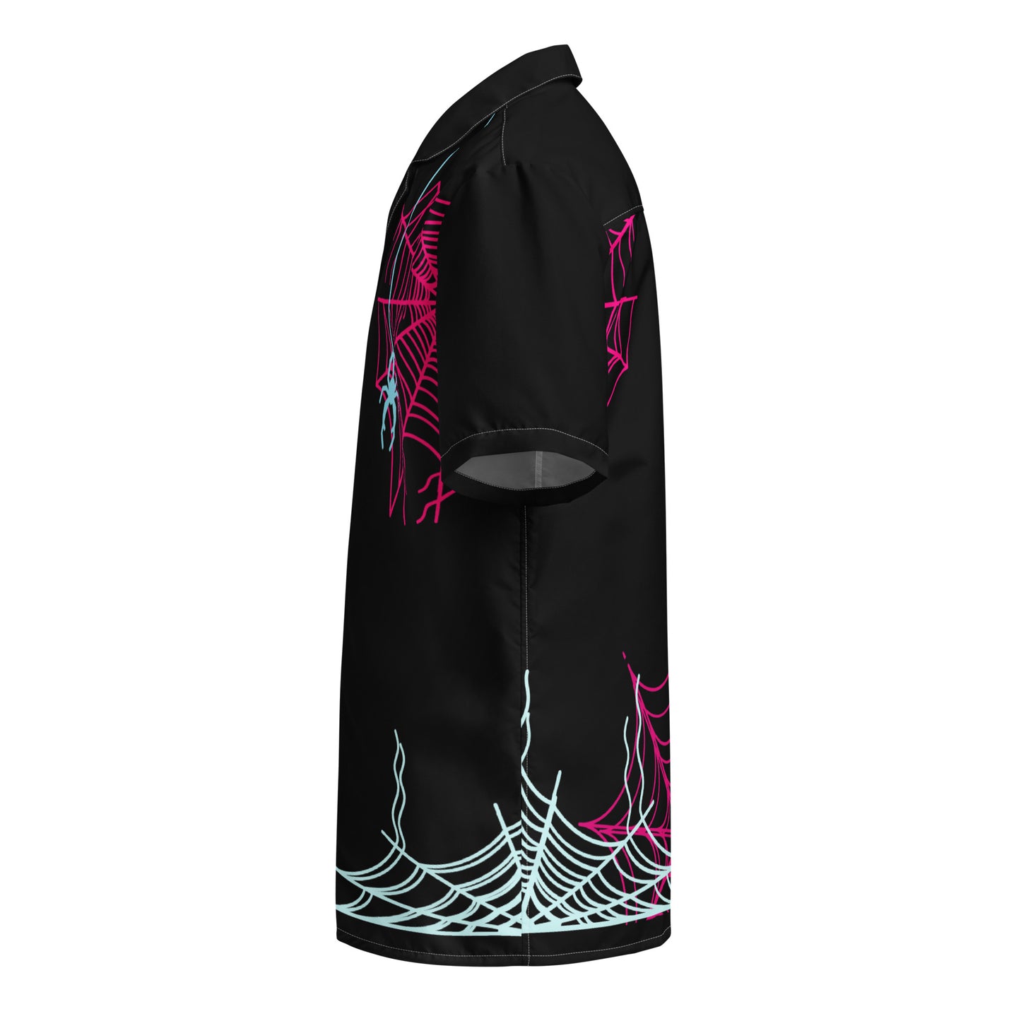 Spider-Gwen Webs (Black) Short Sleeve Button Shirt