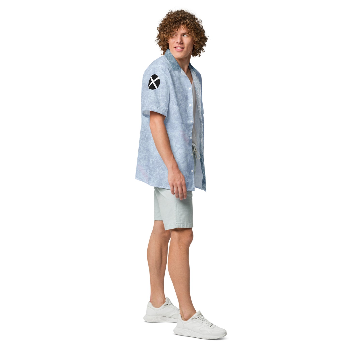 Iceman Costume Short Sleeve Button Shirt
