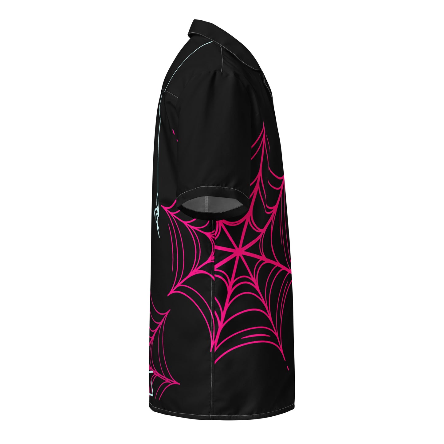Spider-Gwen Webs (Black) Short Sleeve Button Shirt