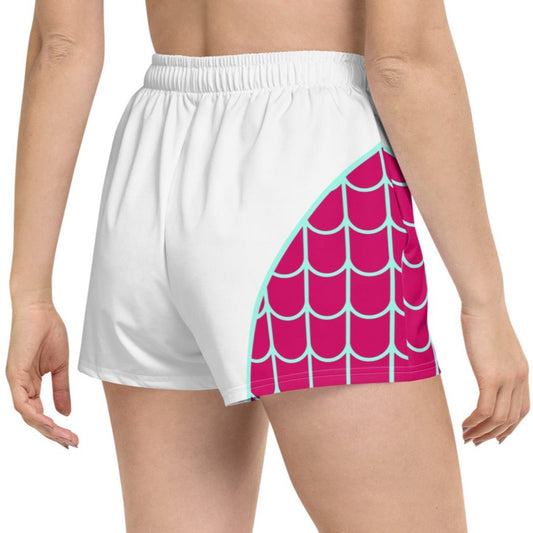Spider-Gwen Women’s Recycled Athletic Shorts (White)
