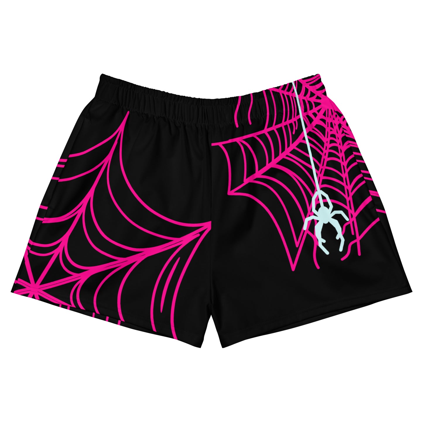 Spider-Gwen Webs (Black) Women’s Recycled Athletic Shorts