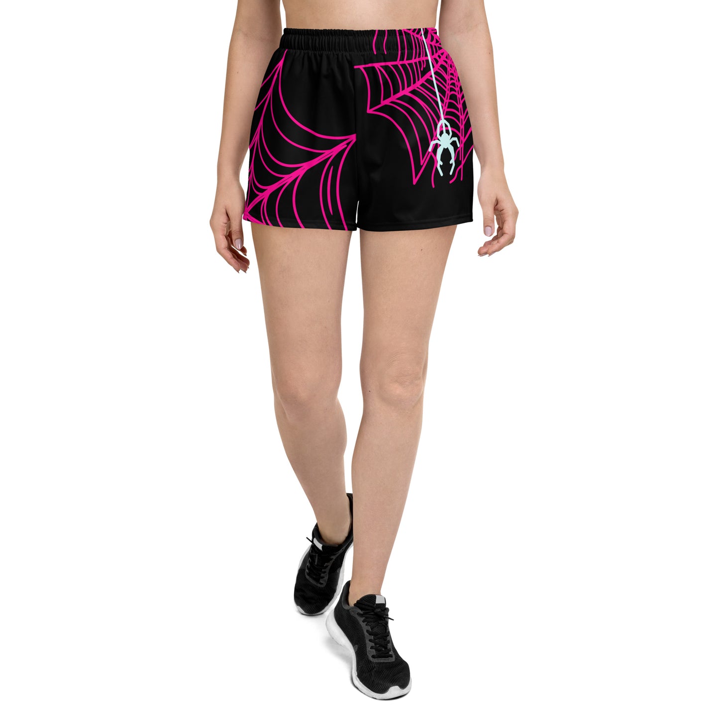 Spider-Gwen Webs (Black) Women’s Recycled Athletic Shorts