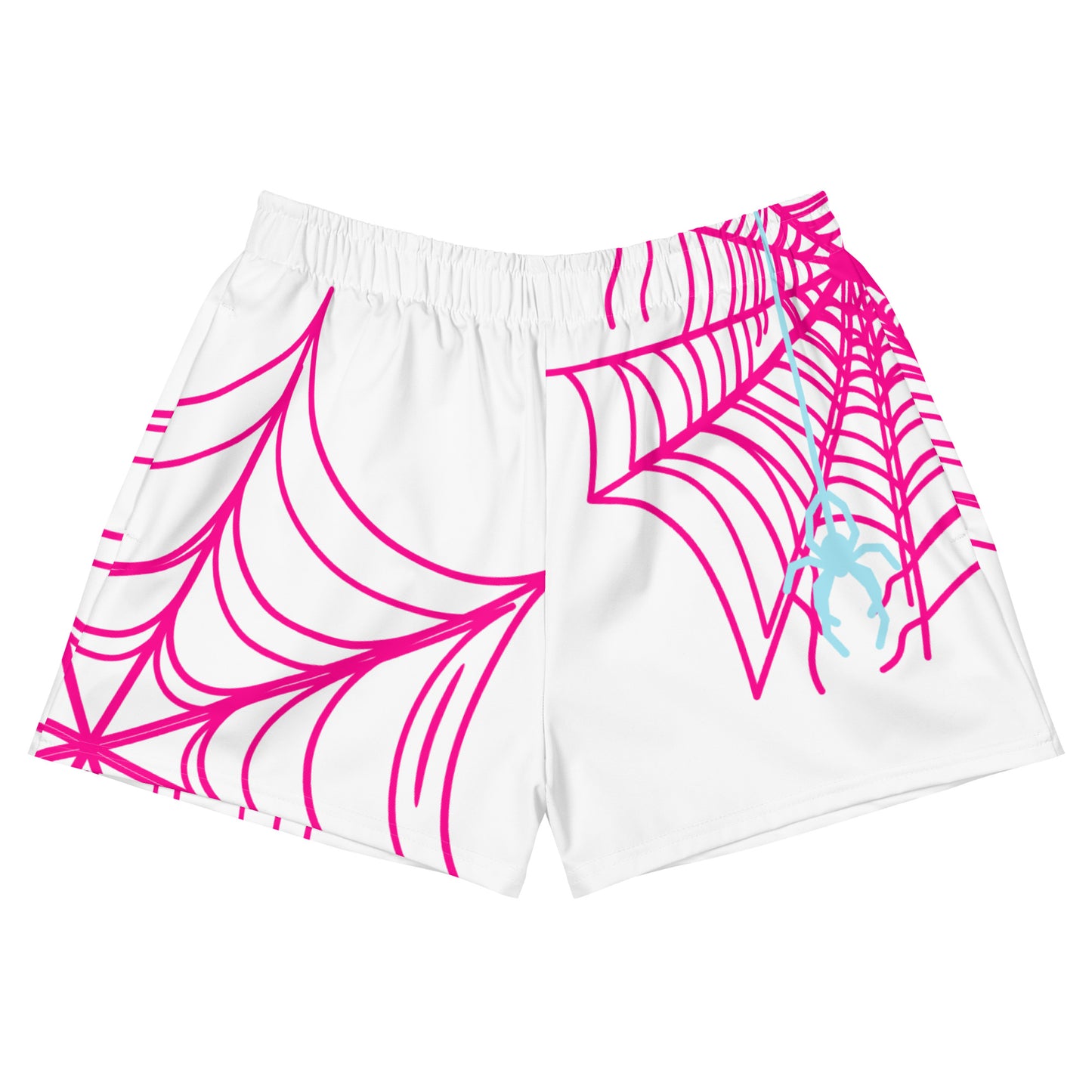 Spider-Gwen Webs (White) Women’s Recycled Athletic Shorts