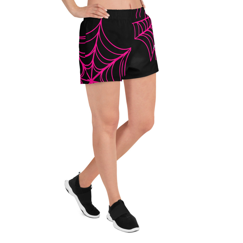 Spider-Gwen Webs (Black) Women’s Recycled Athletic Shorts