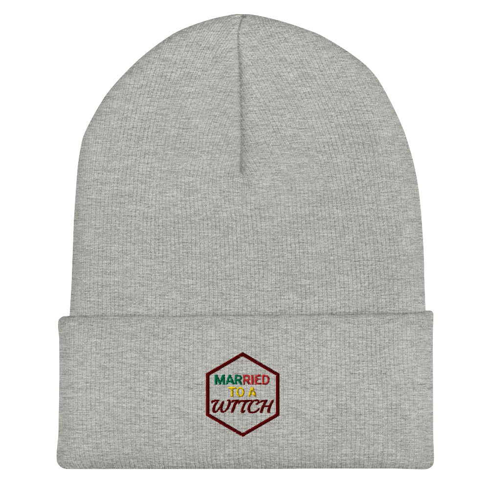 Vision Married to a Witch Hex Embroidered Cuffed Beanie