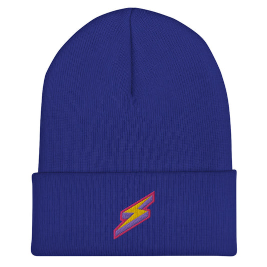 Intergalactic Lightning Bolt Embroidered Cuffed Beanie
