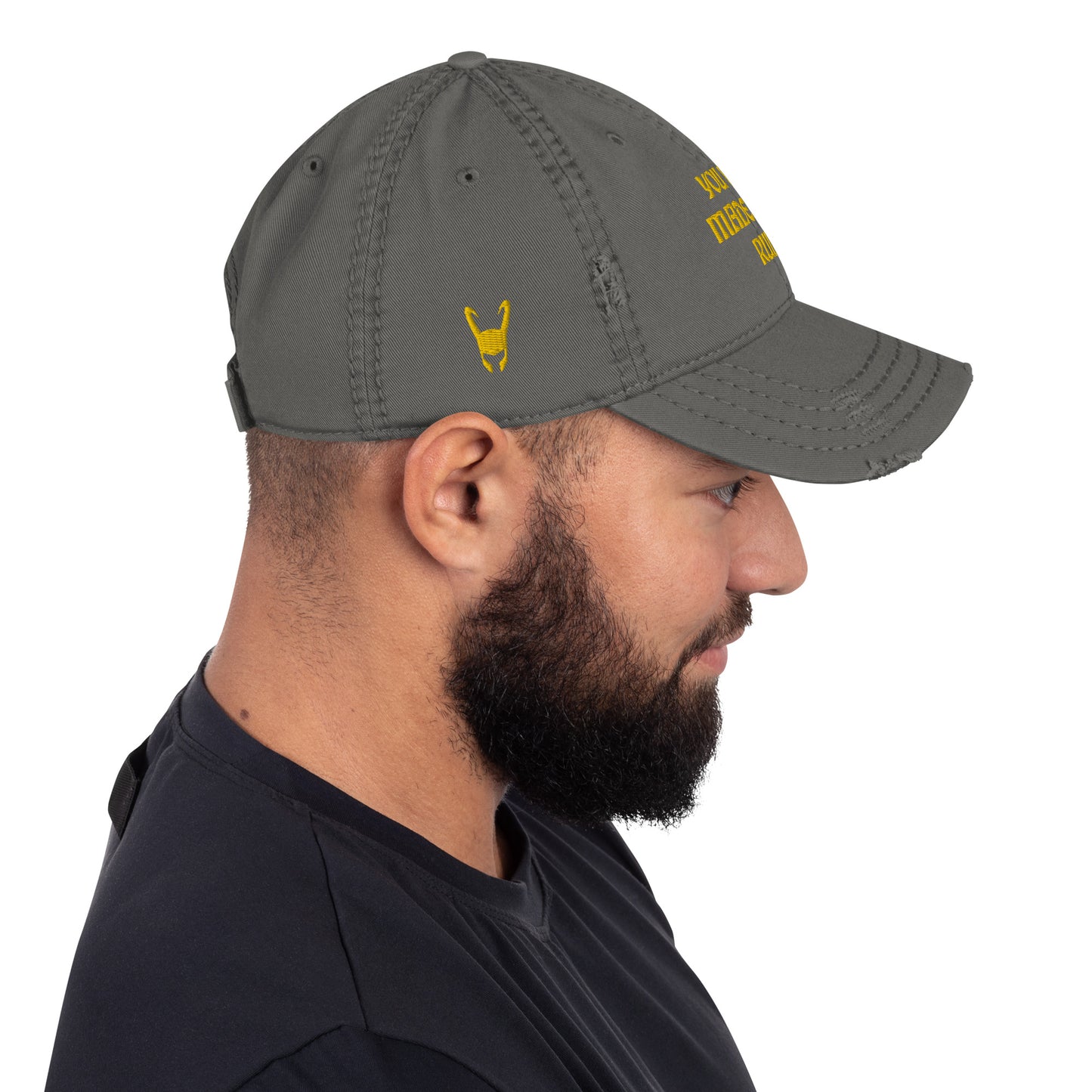 Loki Quote Embroidered Distressed Embroidered Hat