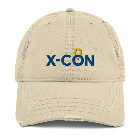 X-CON Security Embroidered Distressed Hat