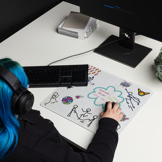 Kamala Khan + Carol Danvers Doodle Sketch Art Gaming Mouse Pad