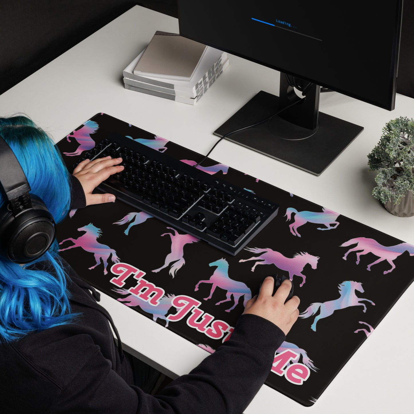 "I'm Just Me" Ken & Barbie's Pink and Blue Horses Gaming Mouse Pad