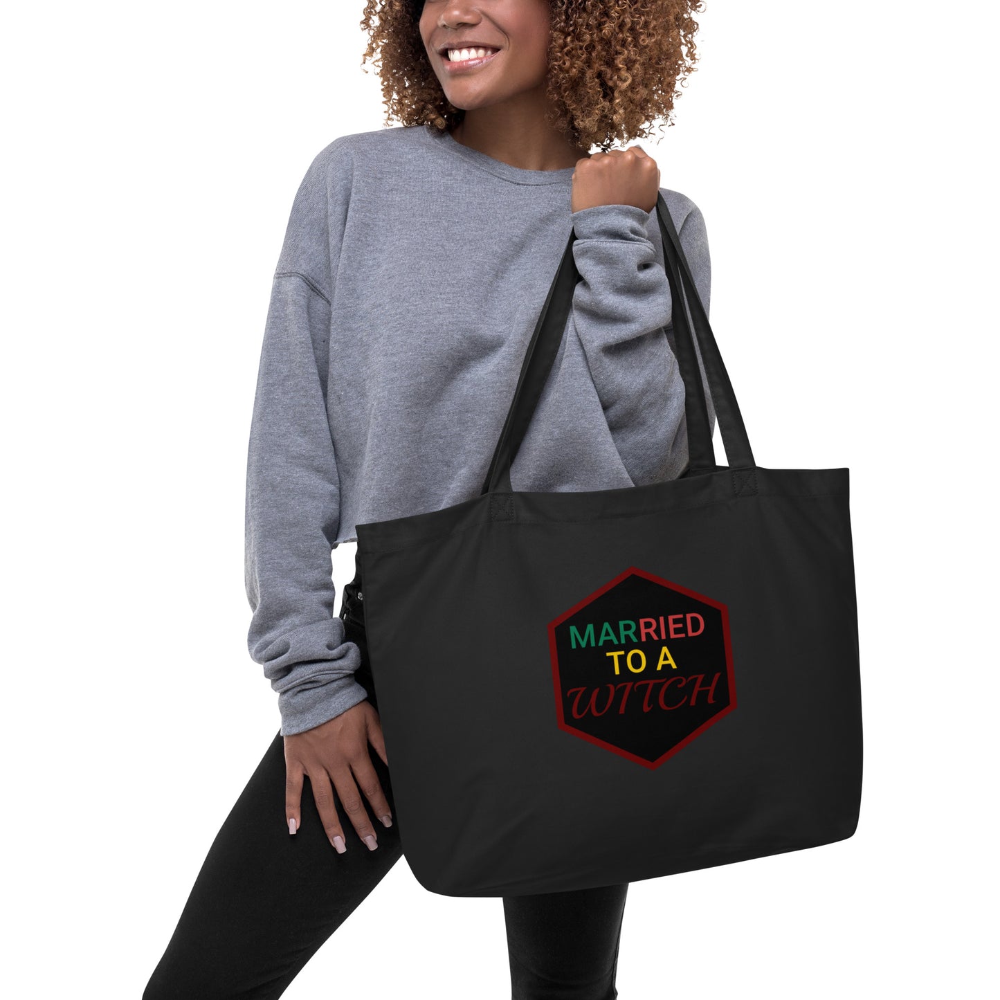 Vision Married to a Witch Hex Large Organic Tote Bag