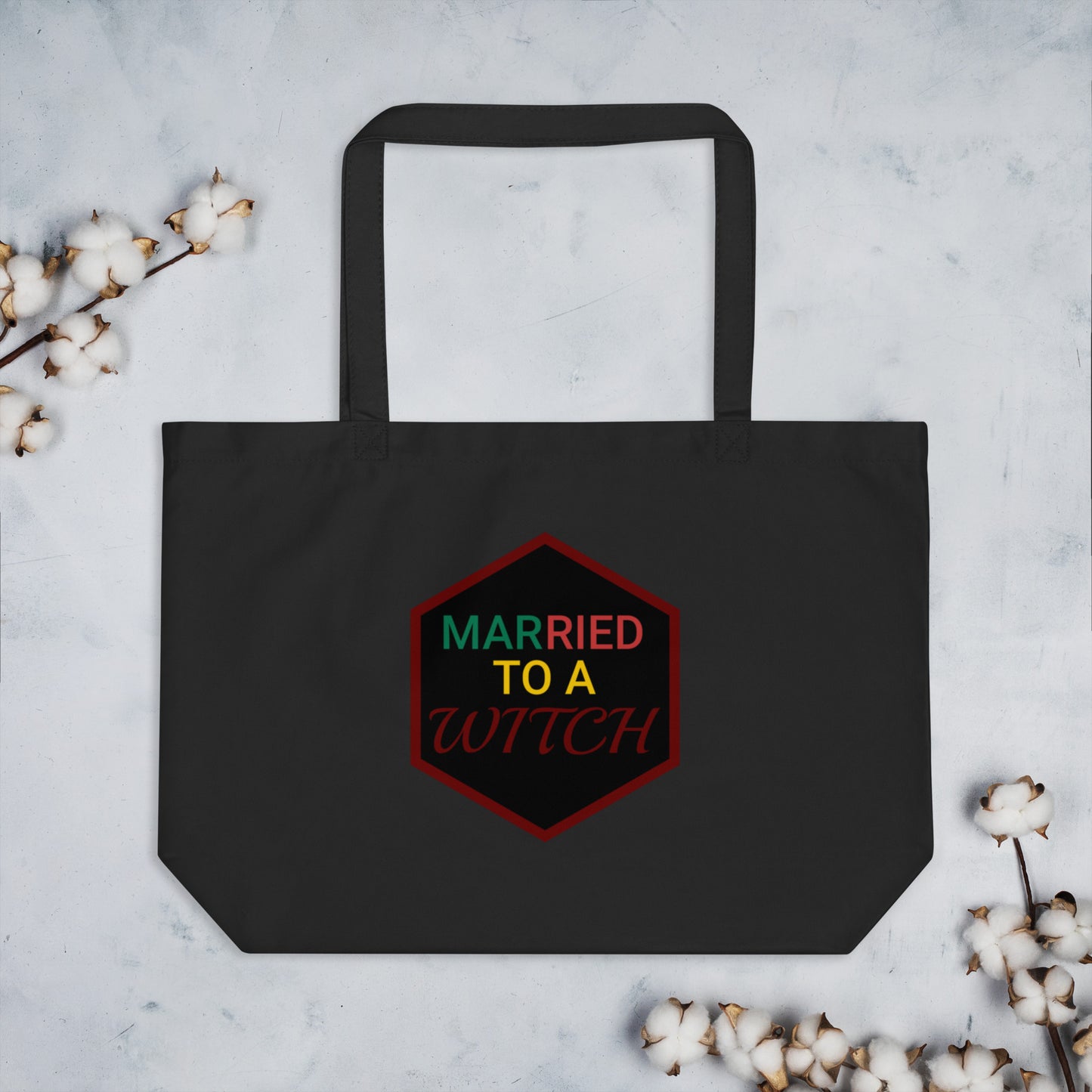 Vision Married to a Witch Hex Large Organic Tote Bag