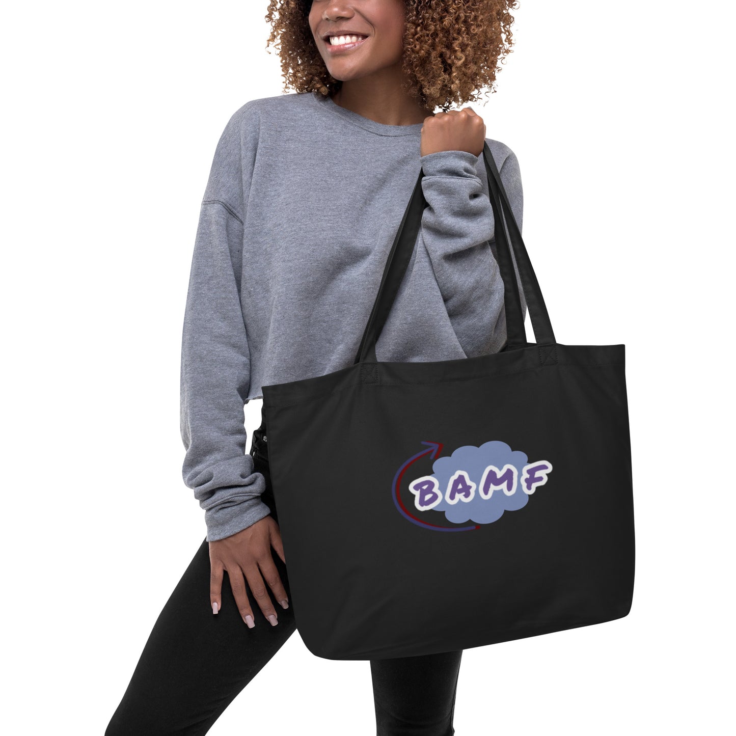 Nightcrawler "BAMF" Large Organic Tote Bag