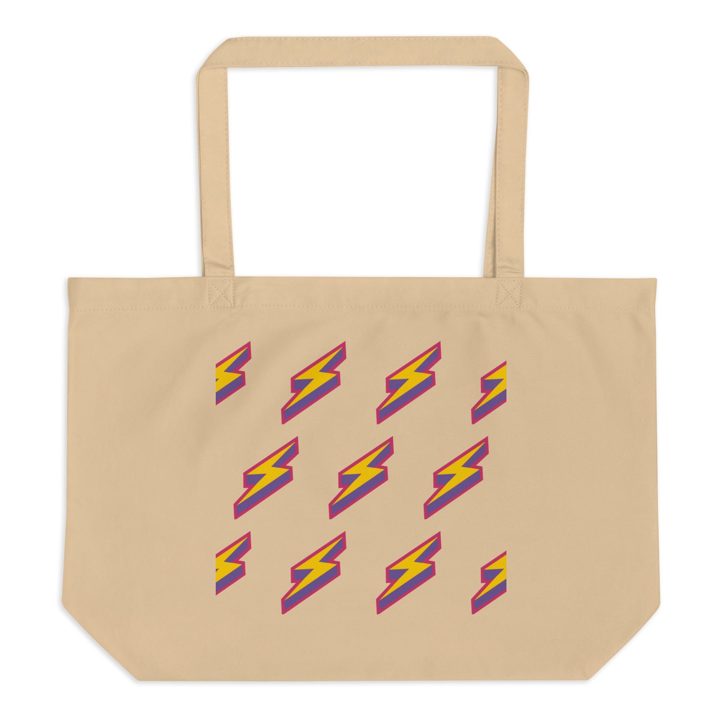 Intergalactic Lightning Bolts Large Organic Tote Bag