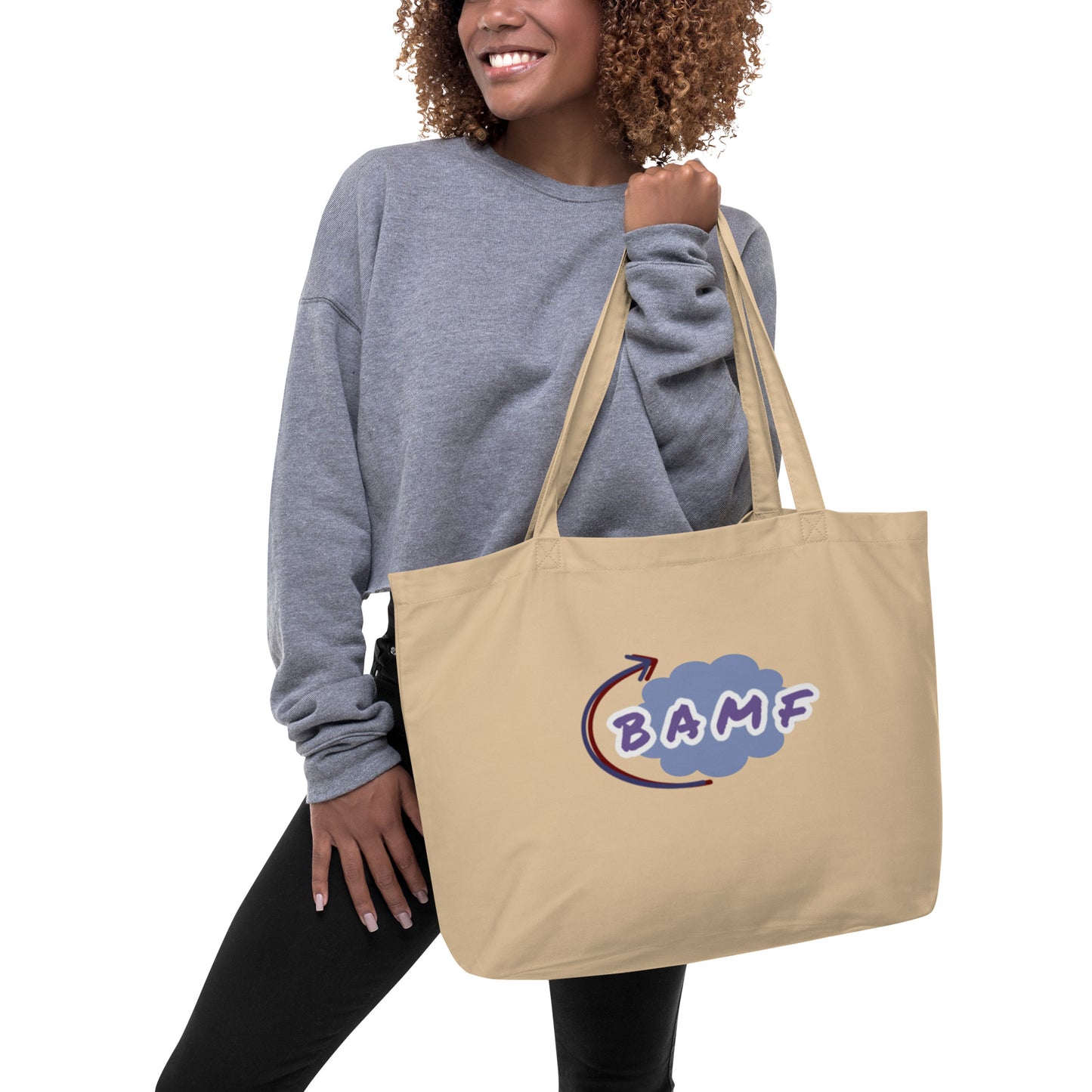Nightcrawler "BAMF" Large Organic Tote Bag