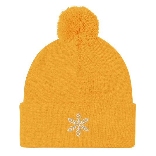 Ice Queen Embroidered Pom-Pom Beanie