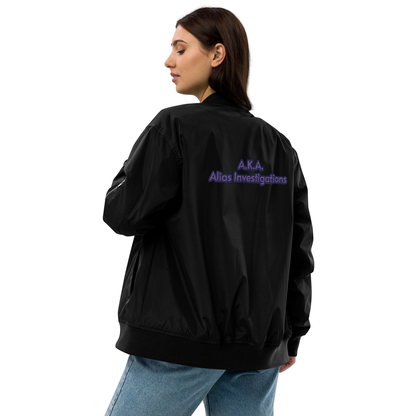 Jessica Jones A.K.A. Alias Investigations Embroidered Premium Recycled Bomber Jacket
