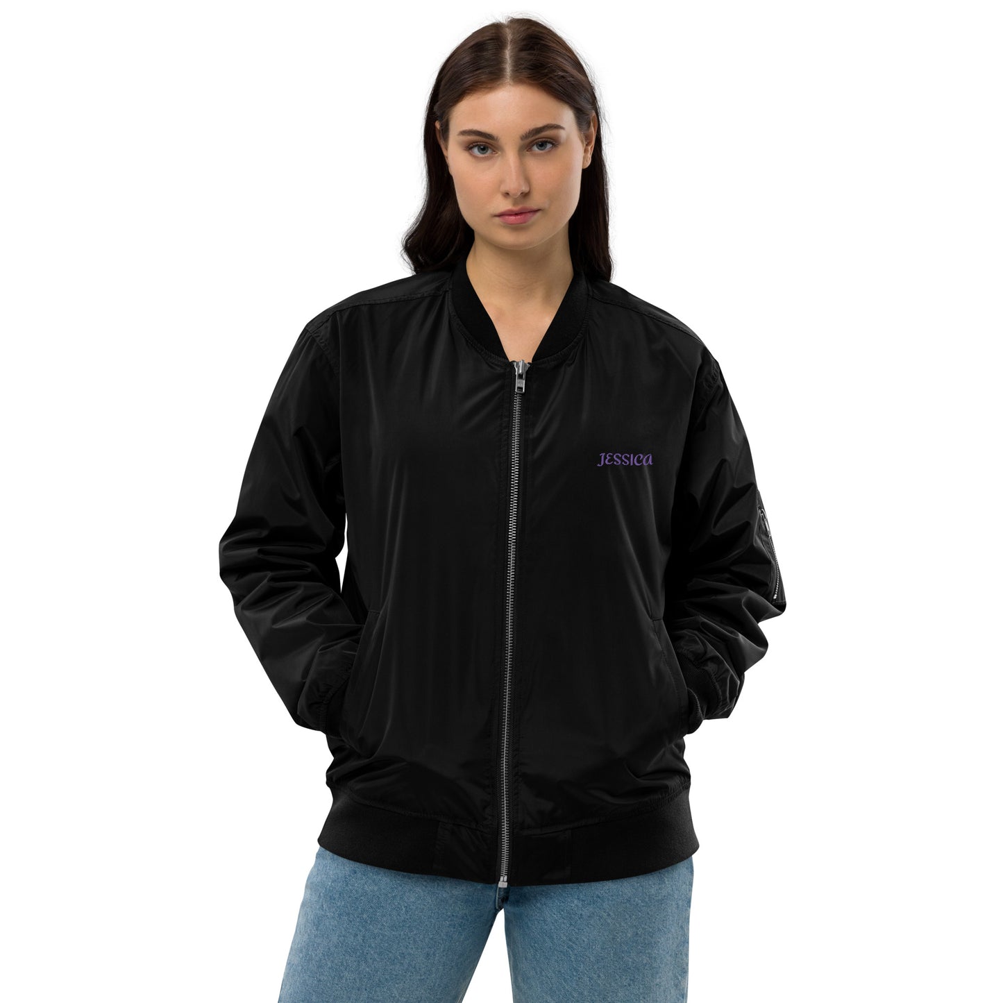 Jessica Jones A.K.A. Alias Investigations Embroidered Premium Recycled Bomber Jacket