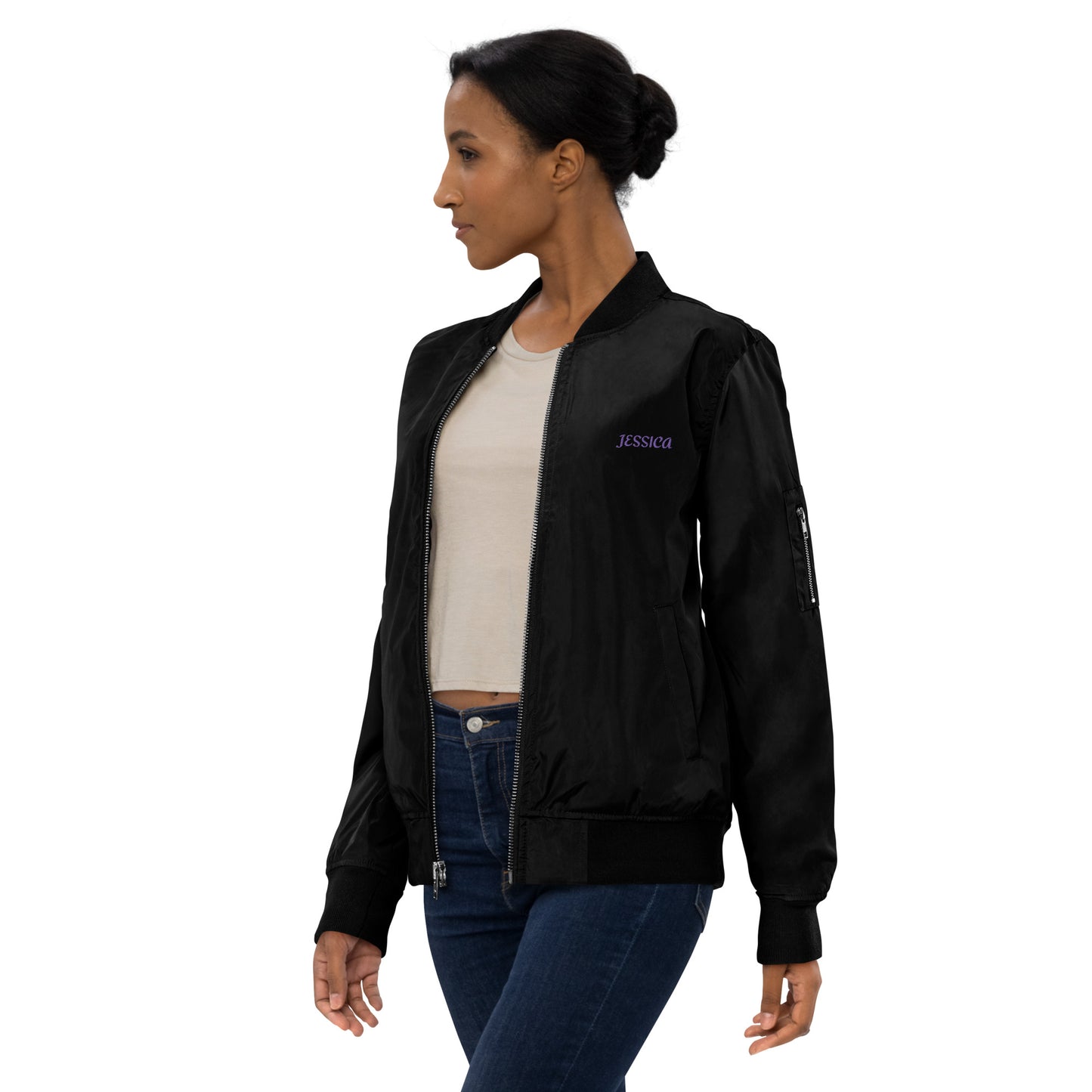 Jessica Jones A.K.A. Alias Investigations Embroidered Premium Recycled Bomber Jacket
