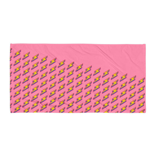 Intergalactic Lightning Bolts (Pink) Towel