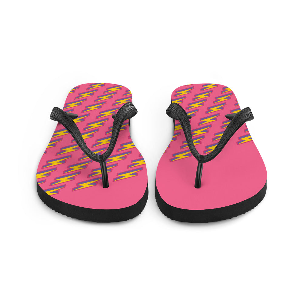Intergalactic Lightning Bolts (Pink) Flip-Flops