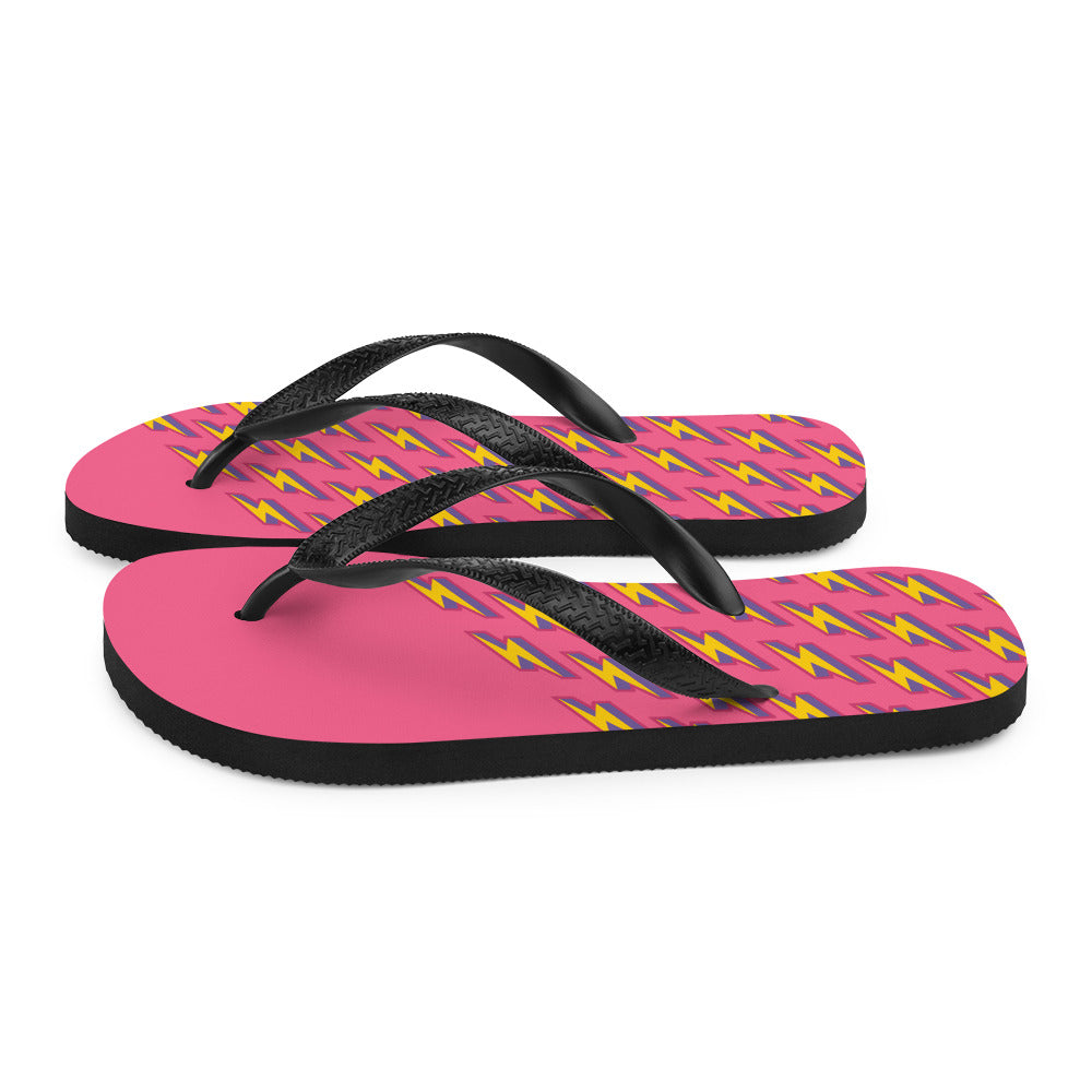 Intergalactic Lightning Bolts (Pink) Flip-Flops